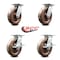 Service Caster 8 Inch High Temp Phenolic Swivel Caster Set with Roller Bearings 2 Brakes SCC SCC-35S820-PHRHT-2-SLB-2 - alternate 3